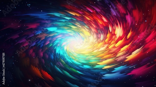 Abstract colorful spiral background. Fantasy fractal texture. Digital art. 3D rendering. banner , ai generative