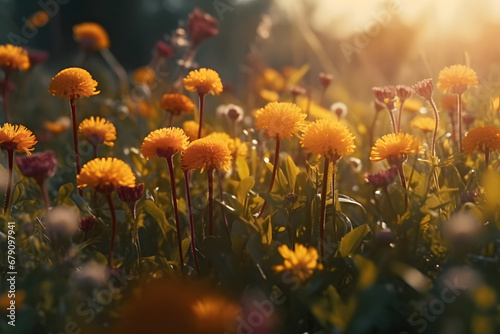 flowers in the field. 