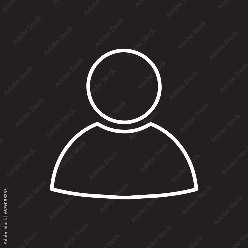 User icon vector. Profile symbol in trendy flat style. Profile vector icon illustration isolated on black background User icon vector. Profile symbol in trendy flat style. Profile vector icon illustration isolated on black background