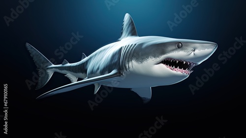 Shark isolated on black background