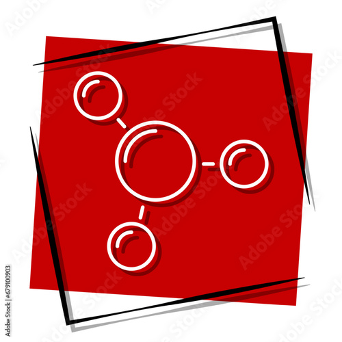 molecule red banner in frame. Vector illustration.