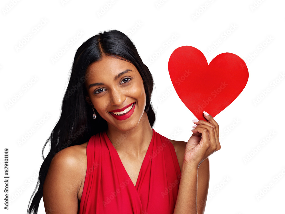 Portrait, heart and woman with romance on valentines day isolated on png transparent background for love. Red lips, emoji and happy female holding a shape or symbol of affection, care and kindness Portrait, heart and woman with romance on valentines day isolated on png transparent background for love. Red lips, emoji and happy female holding a shape or symbol of affection, care and kindness