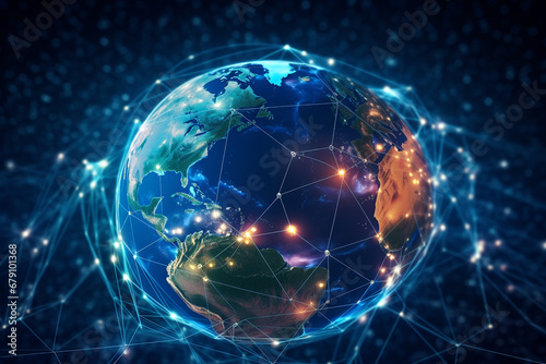 Global world network and telecommunication on earth