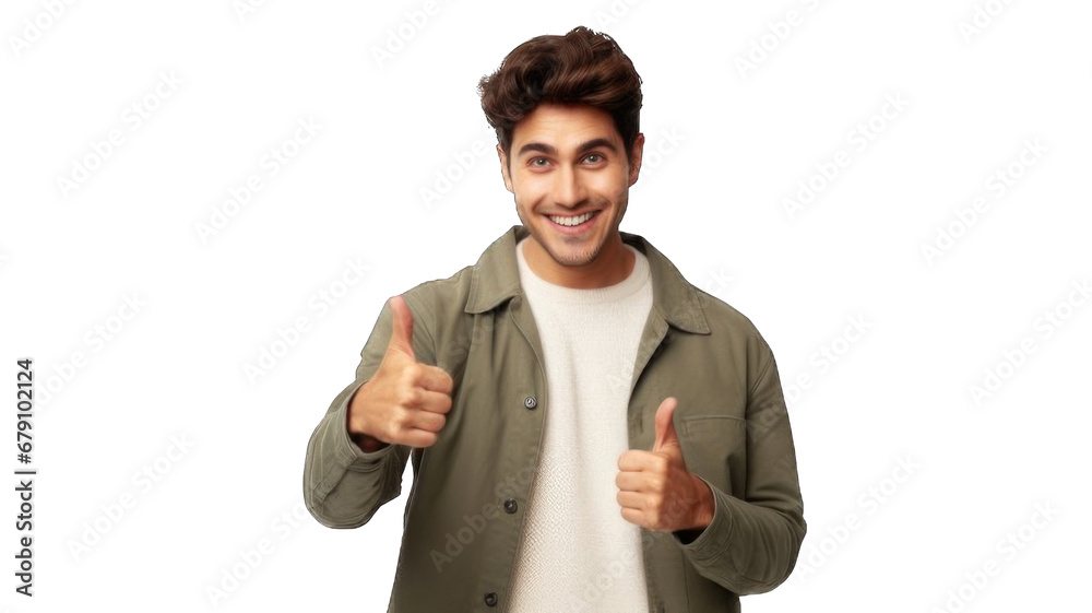 Man pointing thumb isolated on white background. Man pointing thumb isolated on white background.