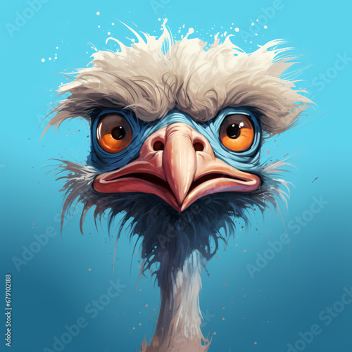 Cute ostrich animal illustration