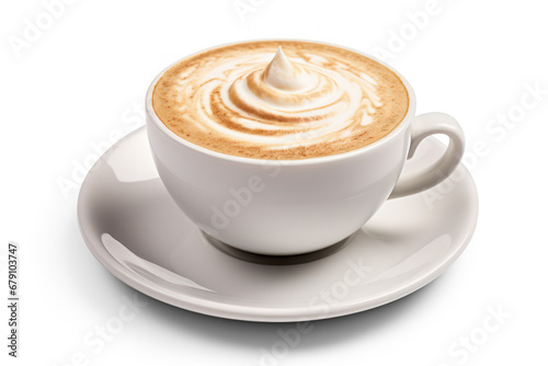 Cup of cappuccino, isolated on transparent background, png file
