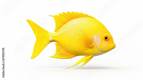 Tang yellow fish isolated on white background