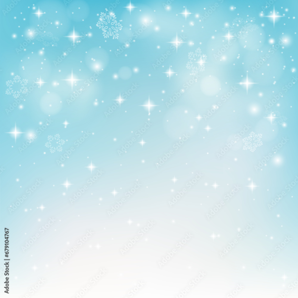 Snow background. Abstract blue winter background. Sky pattern with snow. Light blue snowy background. Eps 10