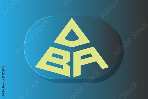 OBA, BA, logos. Abstract initial monogram letter alphabet logo design
