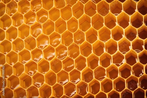 close view of an empty honeycomb