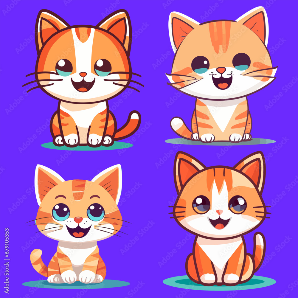 vector tracing happy and smiling cat creative image arts