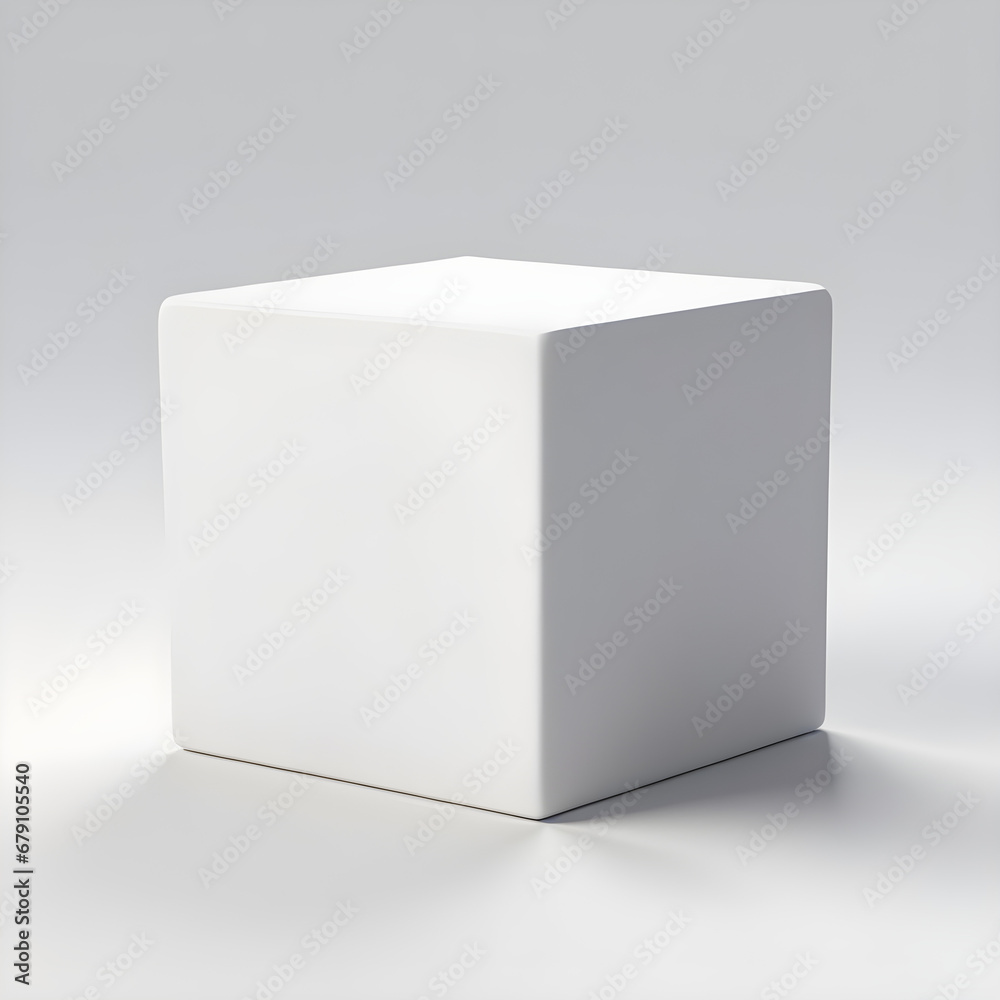 Simple box on white background, 3d cube 