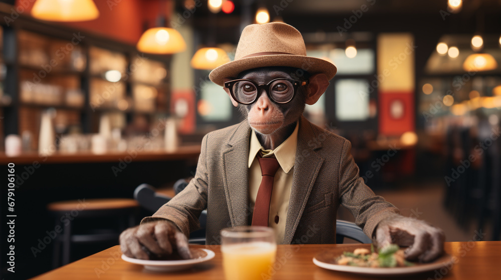 man in cafe HD 8K wallpaper Stock Photographic Image