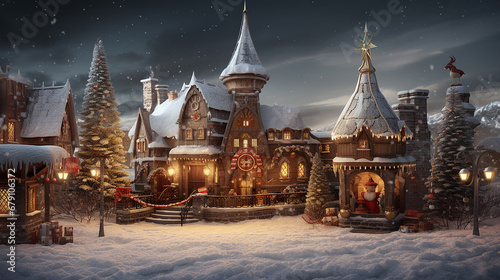 Christmas concept village from the land of fairy tales