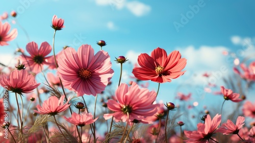 Beautiful Cosmos Flowers Blooming Garden, HD, Background Wallpaper, Desktop Wallpaper © Moon Art Pic