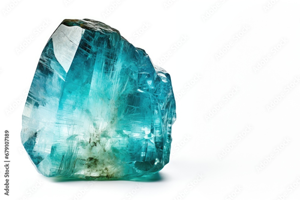 Fototapeta premium Isolated Aquamarine - White Background - Copy Space