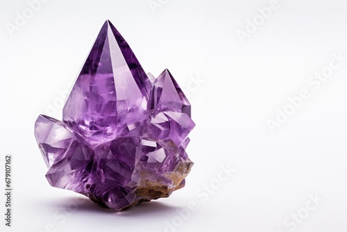 Isolated Amethyst - White Background - Copy Space