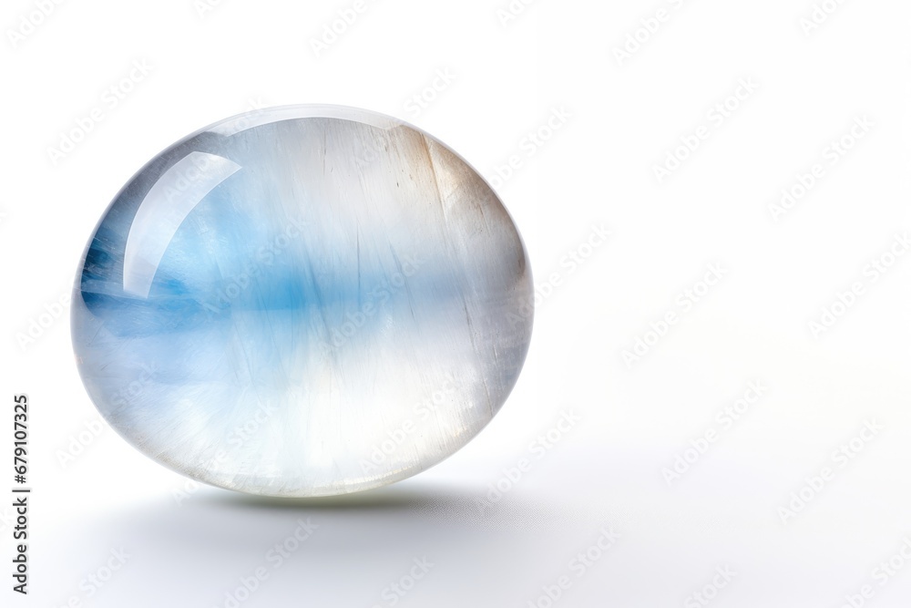 Isolated Moonstone - White Background - Copy Space Isolated Moonstone - White Background - Copy Space