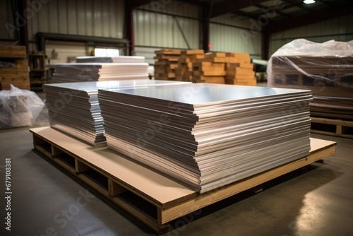 stack of aluminum sheets ready for shipping photo