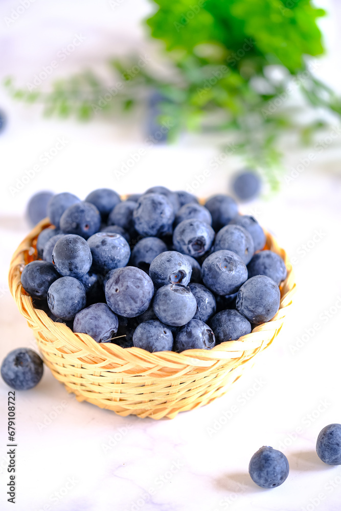 group of organic blueberry in basket group of organic blueberry in basket