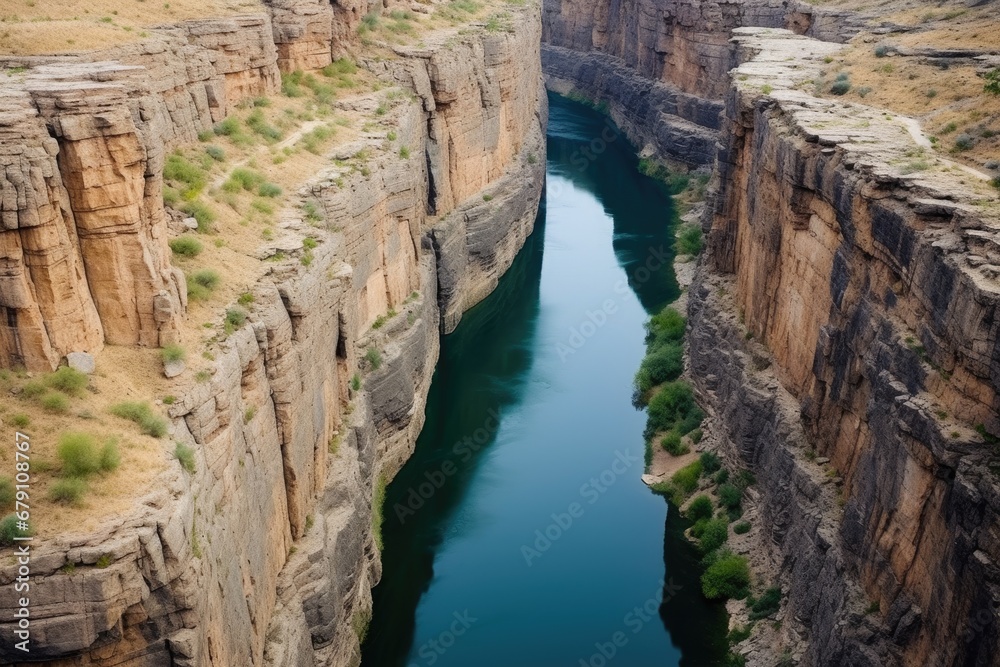 river splits canyon into two from above