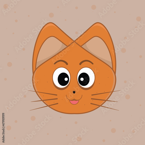 Simple and cute orange cat head animation
