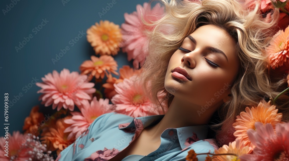 Relaxing Woman Lying On Spring Blooming, HD, Background Wallpaper, Desktop Wallpaper