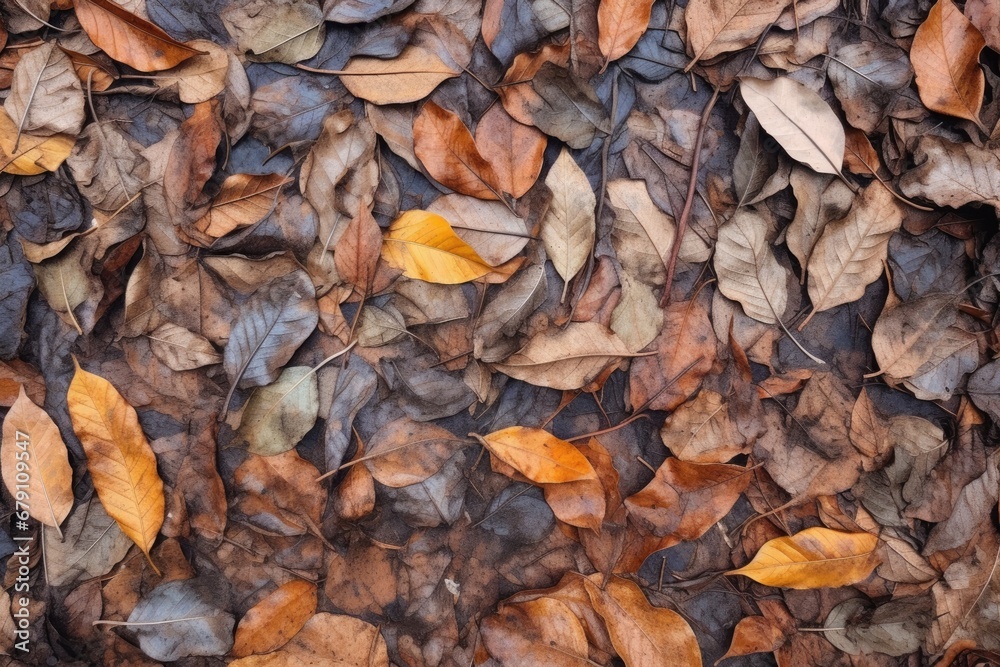 full-frame picture of dried, crumbling leaves