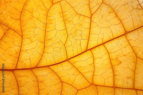 macro shot of maple leaf veins in amber light