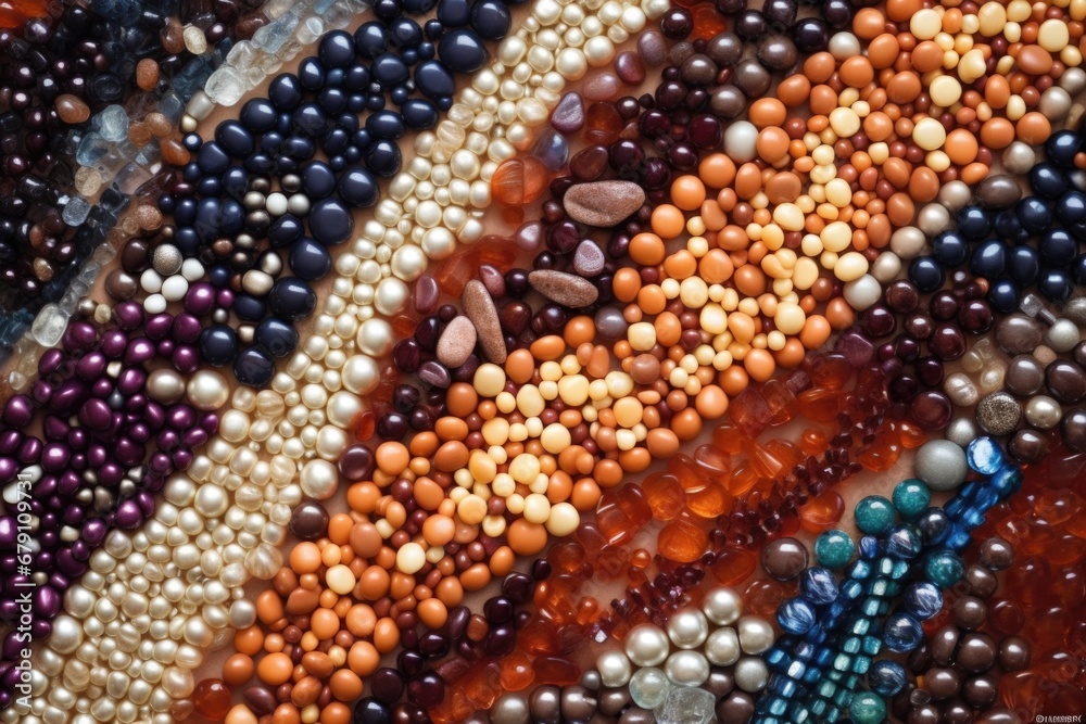 beads of different textures on leather surface beads of different textures on leather surface