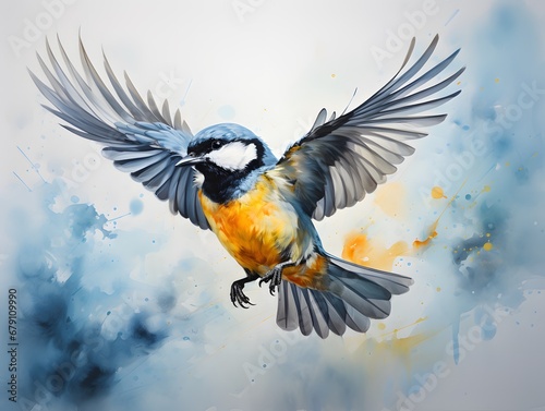 Thought-Provoking Nature: Minimalist Study of Pensive Great Tit