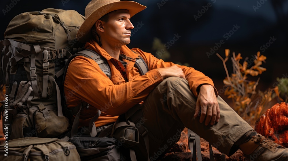 Side View Portrait Backpacker Relaxing Lying, HD, Background Wallpaper, Desktop Wallpaper Side View Portrait Backpacker Relaxing Lying, HD, Background Wallpaper, Desktop Wallpaper