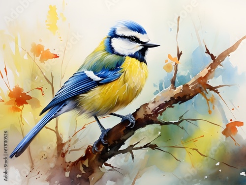Nature's Delight: Captivating Blue Tit amidst Woodland Serenity