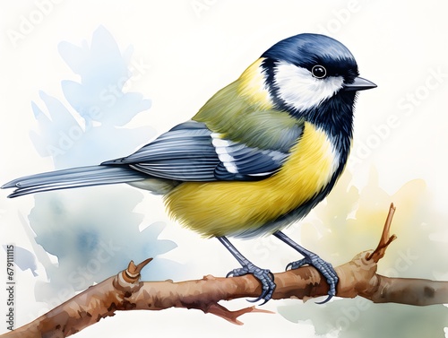 Colorful Cartoon Bird Illustration with Crosshatched Shading