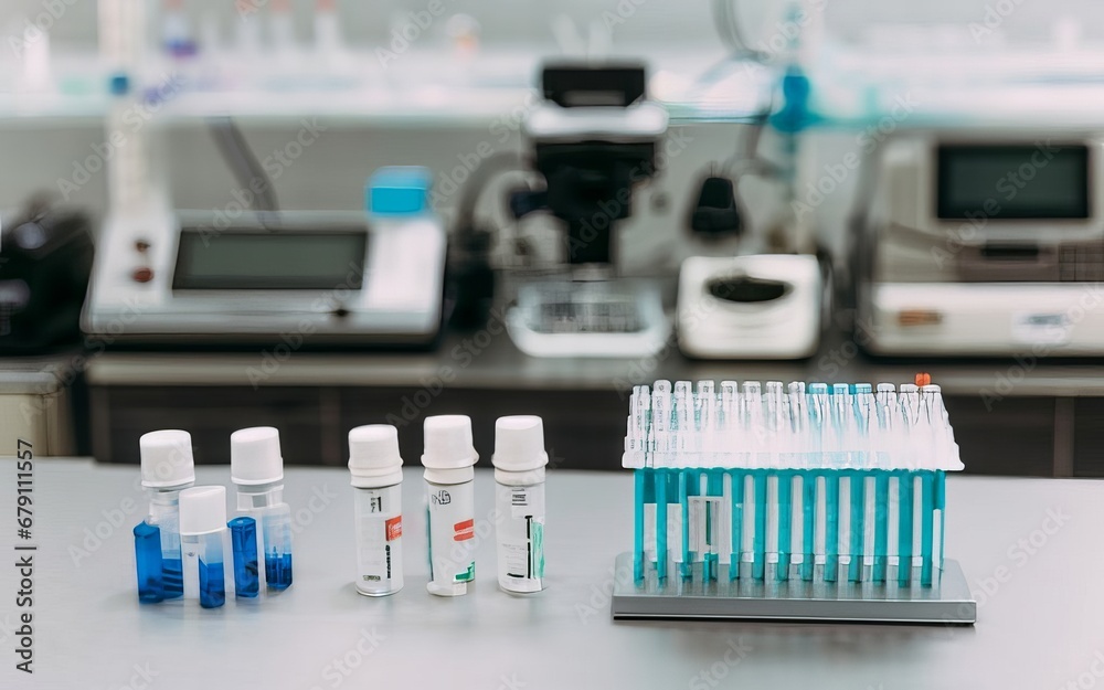 An image of a laboratory setup with cell viability testing kits, emphasizing the importance of assessing cell health in the bioprinting process