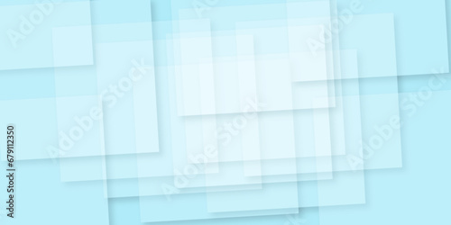 Abstract Paper square gradient background light and shadow. Modern design with Realistic group of blank blue picture frame templates set on white background.Template for branding business.