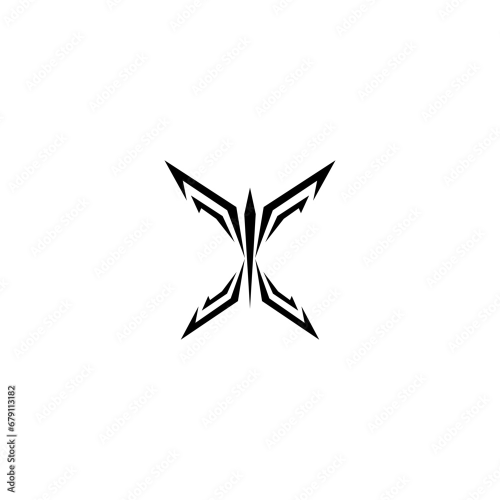 Butterfly abstract logo isolated on white background