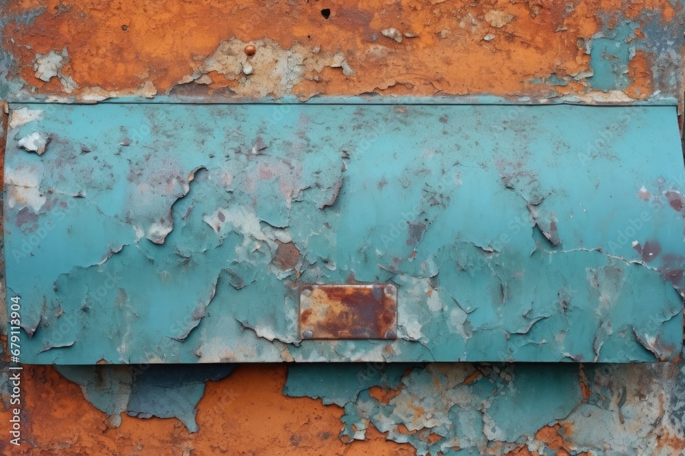 rusty mailbox with peeling paint