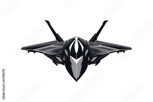 Jet fighter view from above logo clipart logo style. Vector illustration design. photo