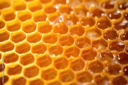 shallow focus on the surface of a honeycomb