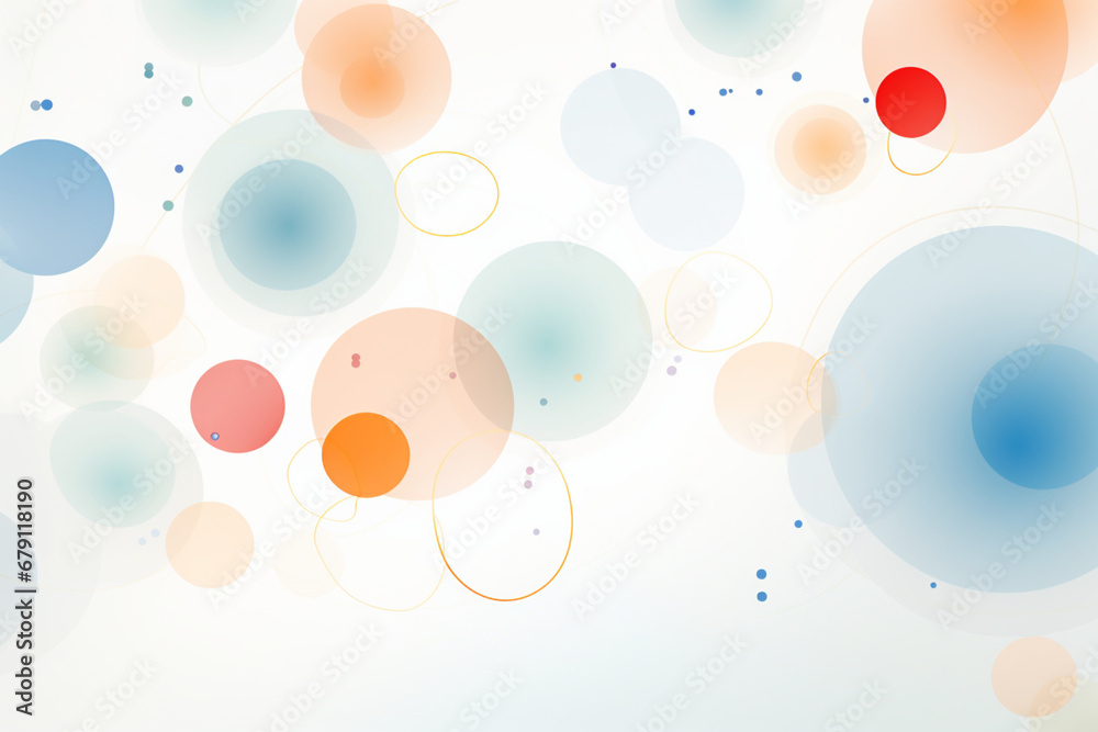 Contemporary Bliss: Modern Abstract Circles on White - Generative AI