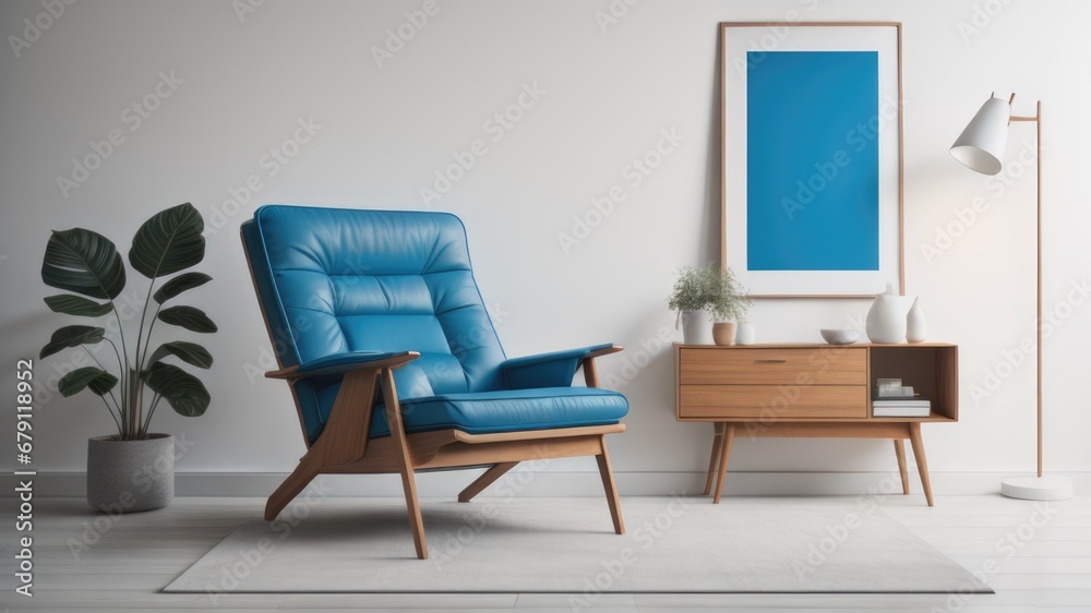 Fototapeta premium Modern interior with armchair and coffee table