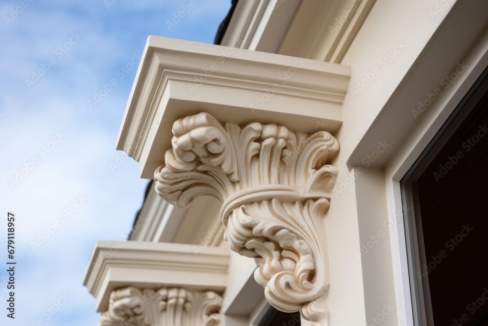 Obraz premium exquisite corbels in an italianate villa facade