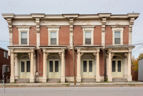 frontage of a classical italianate style building with corbels