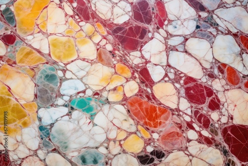 multicolored marble slab showcasing intertwined hues