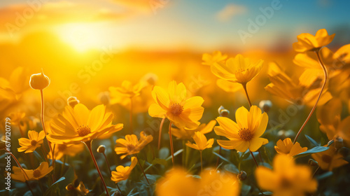 A beautiful field of yellow flowers