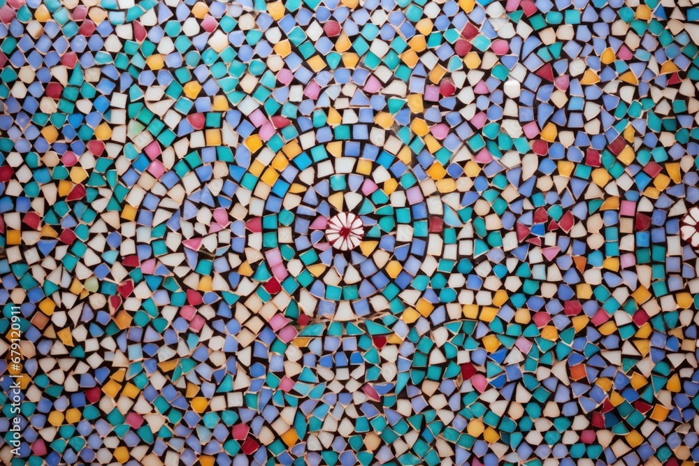 vivid mosaic pattern on a decorative wall panel