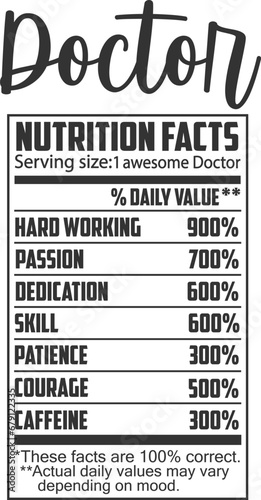 Doctor - Funny Profession Nutrition Facts