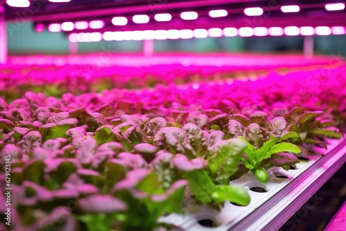 horticultural led grow light in an indoor farm photo