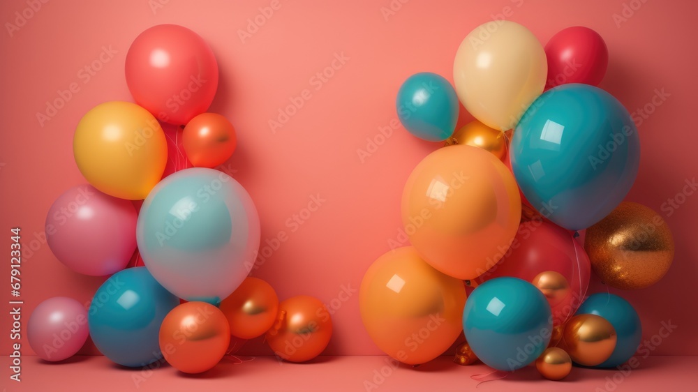 Group of colorful festive glossy balloons. Group of colorful festive glossy balloons.